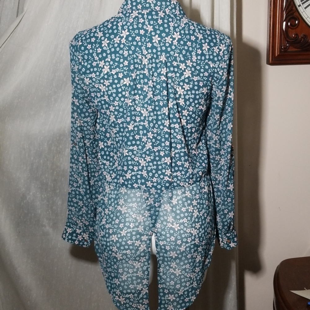 Candies Long Sleeve High Low Dress Blouse - Picture 3 of 7
